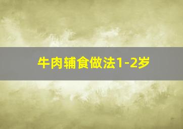 牛肉辅食做法1-2岁