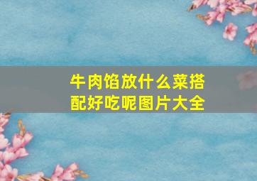 牛肉馅放什么菜搭配好吃呢图片大全