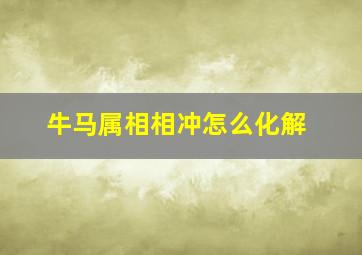 牛马属相相冲怎么化解