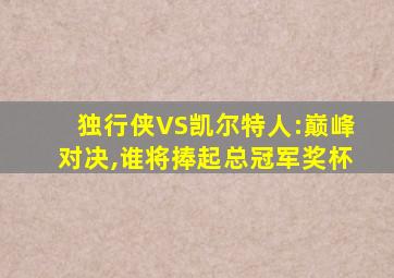 独行侠VS凯尔特人:巅峰对决,谁将捧起总冠军奖杯