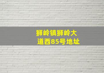 狮岭镇狮岭大道西85号地址