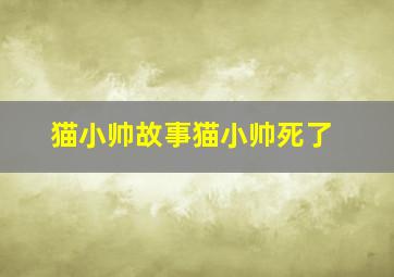 猫小帅故事猫小帅死了