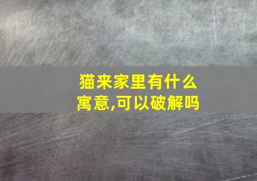 猫来家里有什么寓意,可以破解吗