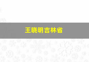 王晓明吉林省