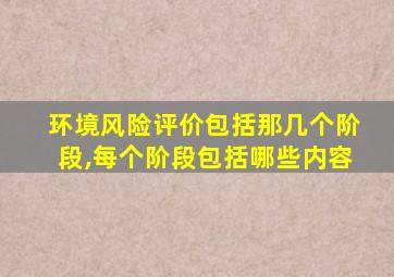 环境风险评价包括那几个阶段,每个阶段包括哪些内容