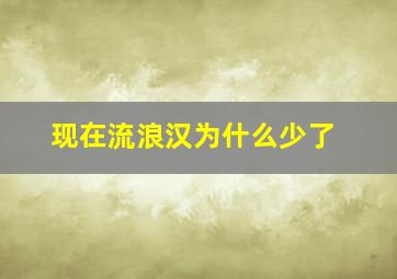 现在流浪汉为什么少了