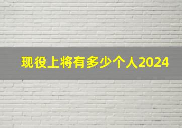 现役上将有多少个人2024