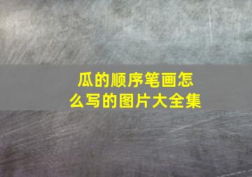 瓜的顺序笔画怎么写的图片大全集