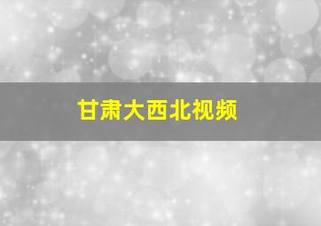 甘肃大西北视频