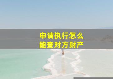 申请执行怎么能查对方财产