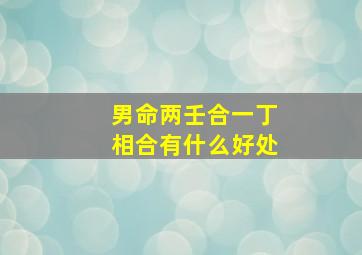 男命两壬合一丁相合有什么好处