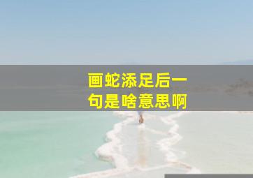 画蛇添足后一句是啥意思啊