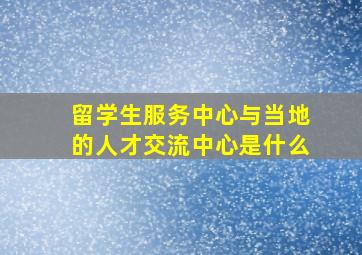 留学生服务中心与当地的人才交流中心是什么