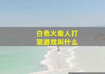 白色火柴人打架游戏叫什么