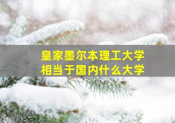 皇家墨尔本理工大学相当于国内什么大学