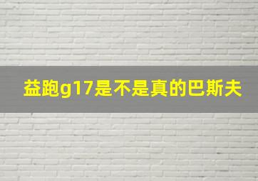 益跑g17是不是真的巴斯夫