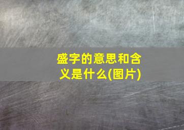 盛字的意思和含义是什么(图片)