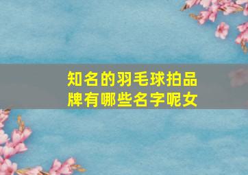 知名的羽毛球拍品牌有哪些名字呢女