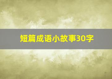 短篇成语小故事30字