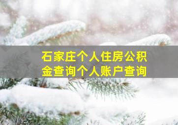 石家庄个人住房公积金查询个人账户查询