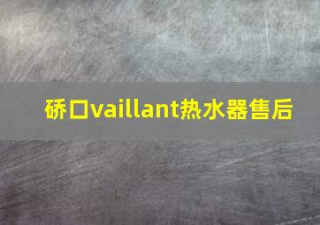 硚口vaillant热水器售后