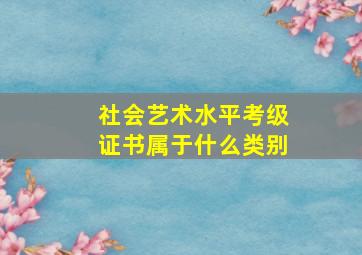 社会艺术水平考级证书属于什么类别