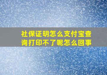 社保证明怎么支付宝查询打印不了呢怎么回事