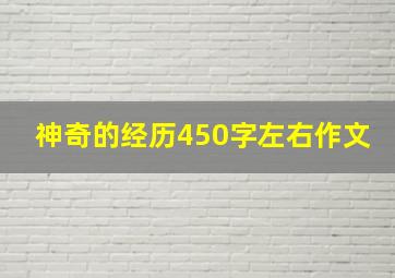 神奇的经历450字左右作文