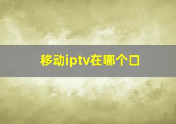 移动iptv在哪个口