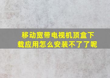 移动宽带电视机顶盒下载应用怎么安装不了了呢