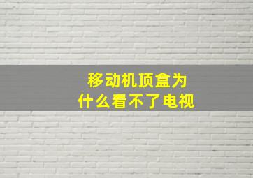 移动机顶盒为什么看不了电视