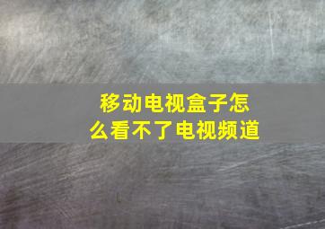 移动电视盒子怎么看不了电视频道