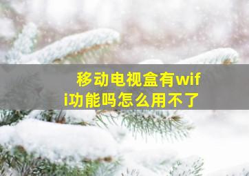 移动电视盒有wifi功能吗怎么用不了