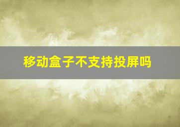 移动盒子不支持投屏吗