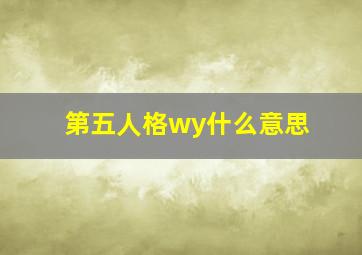 第五人格wy什么意思