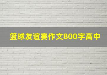 篮球友谊赛作文800字高中