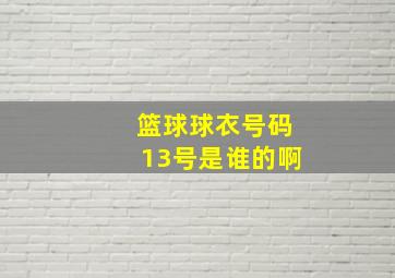 篮球球衣号码13号是谁的啊