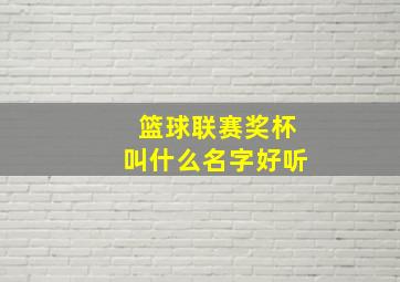 篮球联赛奖杯叫什么名字好听