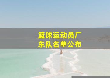 篮球运动员广东队名单公布