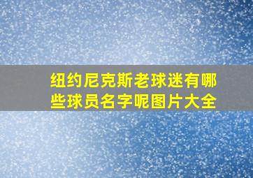 纽约尼克斯老球迷有哪些球员名字呢图片大全