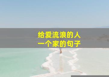 给爱流浪的人一个家的句子