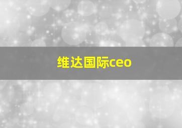 维达国际ceo