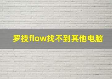 罗技flow找不到其他电脑