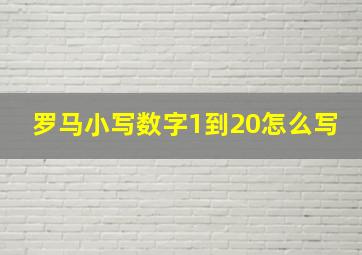 罗马小写数字1到20怎么写