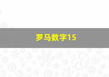 罗马数字15