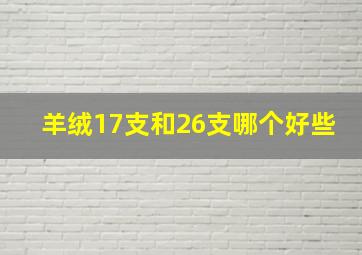 羊绒17支和26支哪个好些