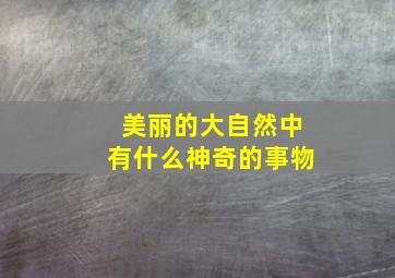 美丽的大自然中有什么神奇的事物