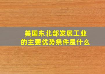 美国东北部发展工业的主要优势条件是什么