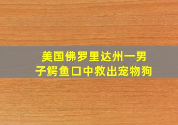 美国佛罗里达州一男子鳄鱼口中救出宠物狗