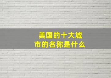 美国的十大城市的名称是什么